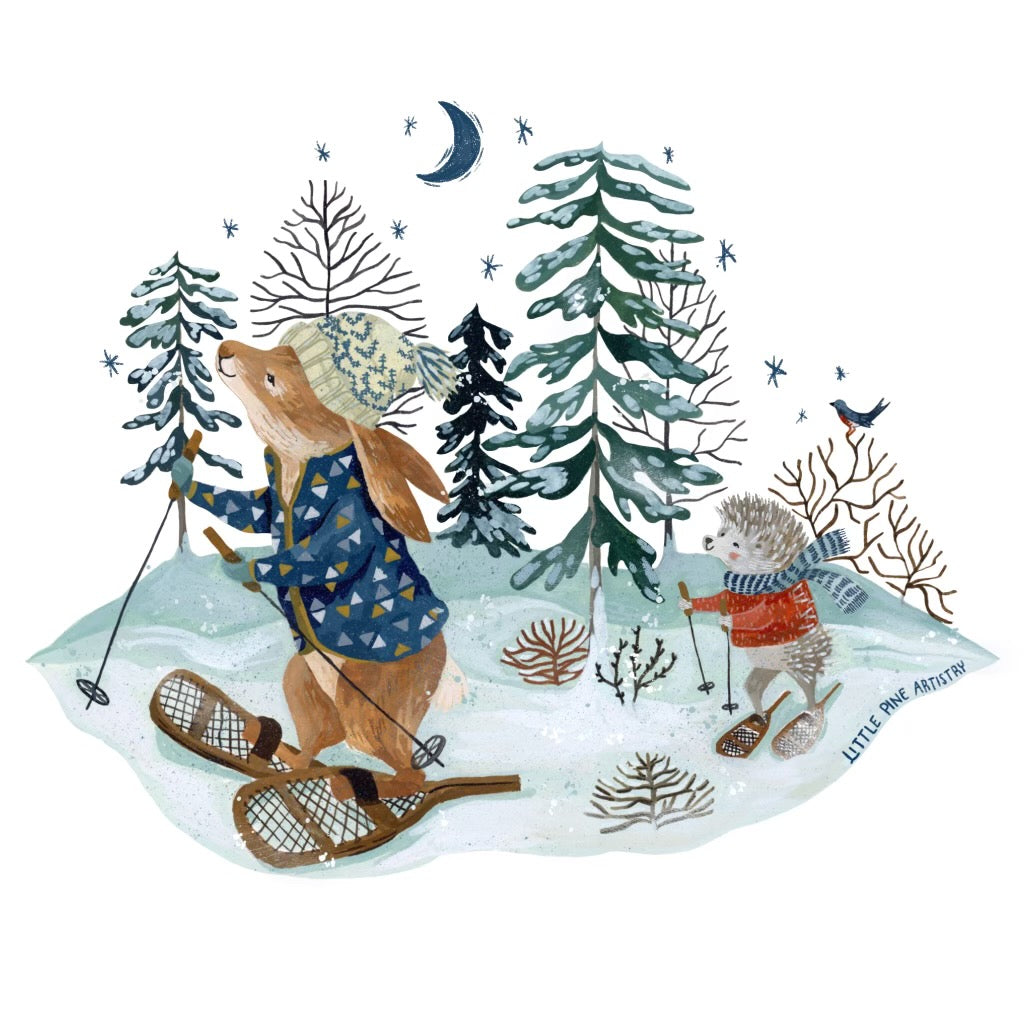 Alpine Snowshoeing Print