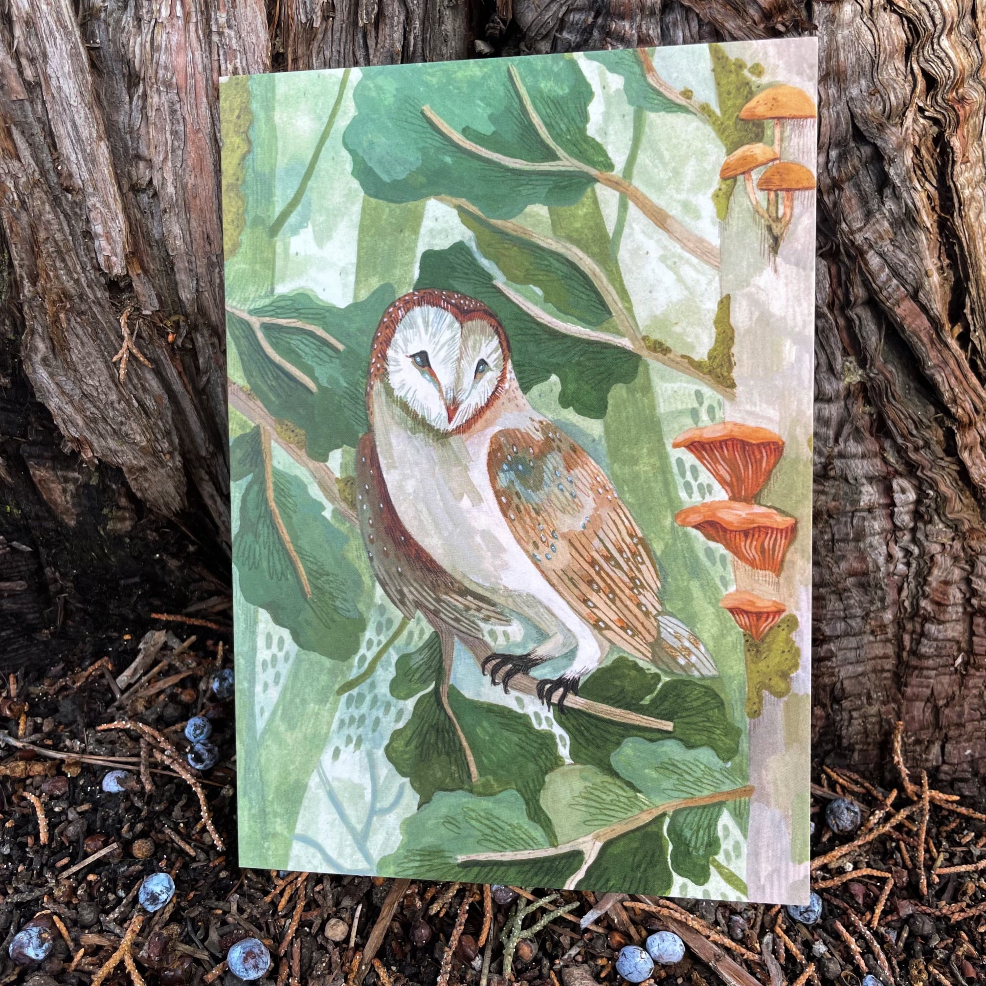 Forest Barn Owl Card