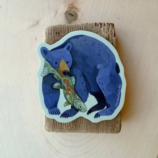 Fishing Bear Sticker