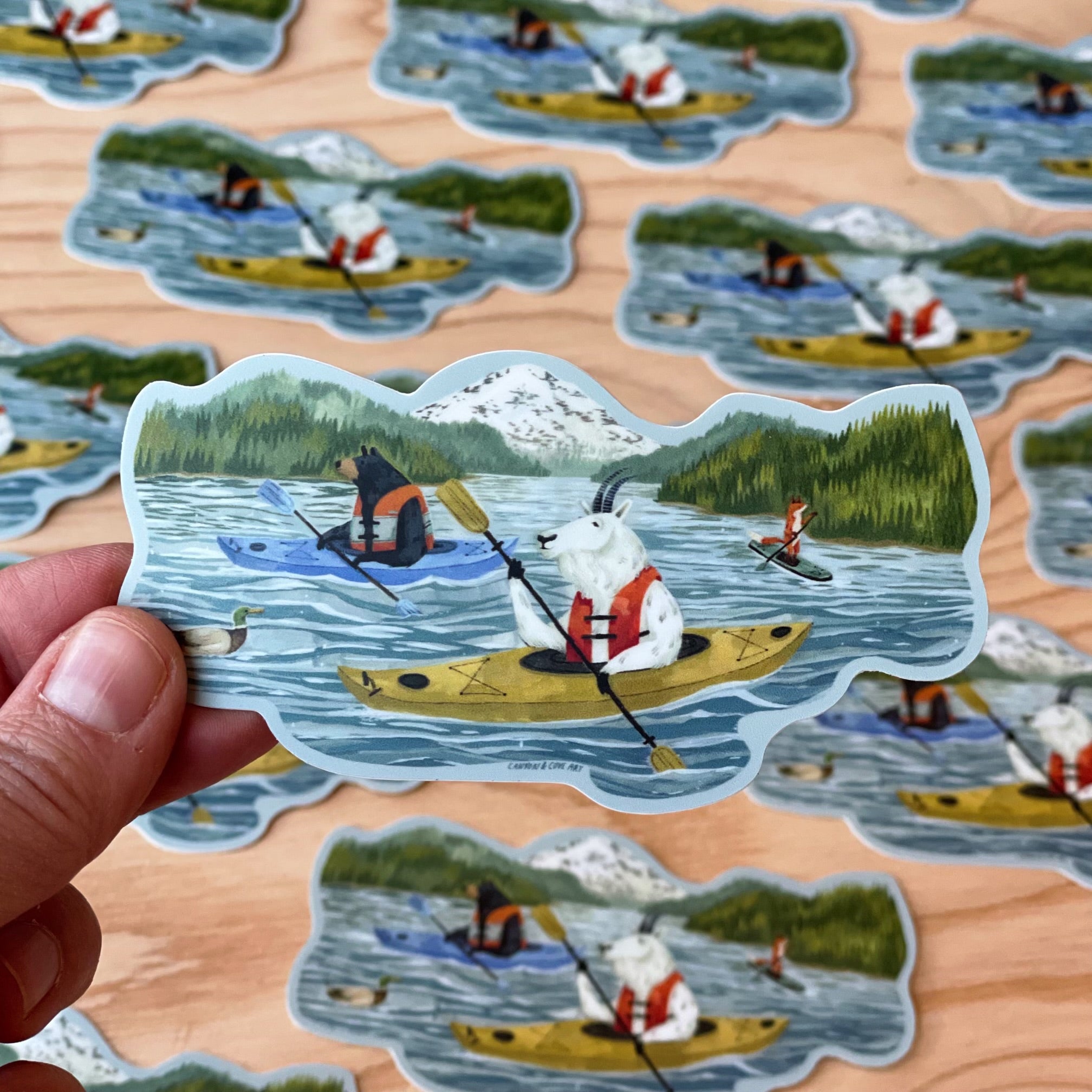 Lake Sticker Designs Kayak Lake Sticker – Canyon & Cove Art