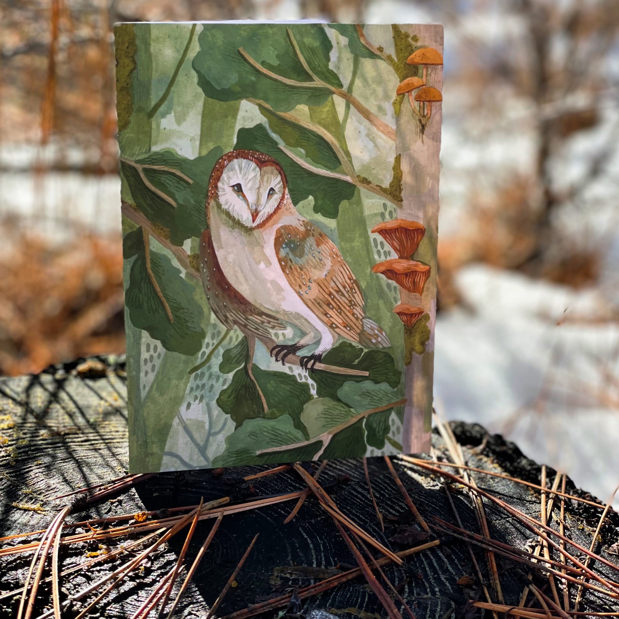 Forest Barn Owl Card