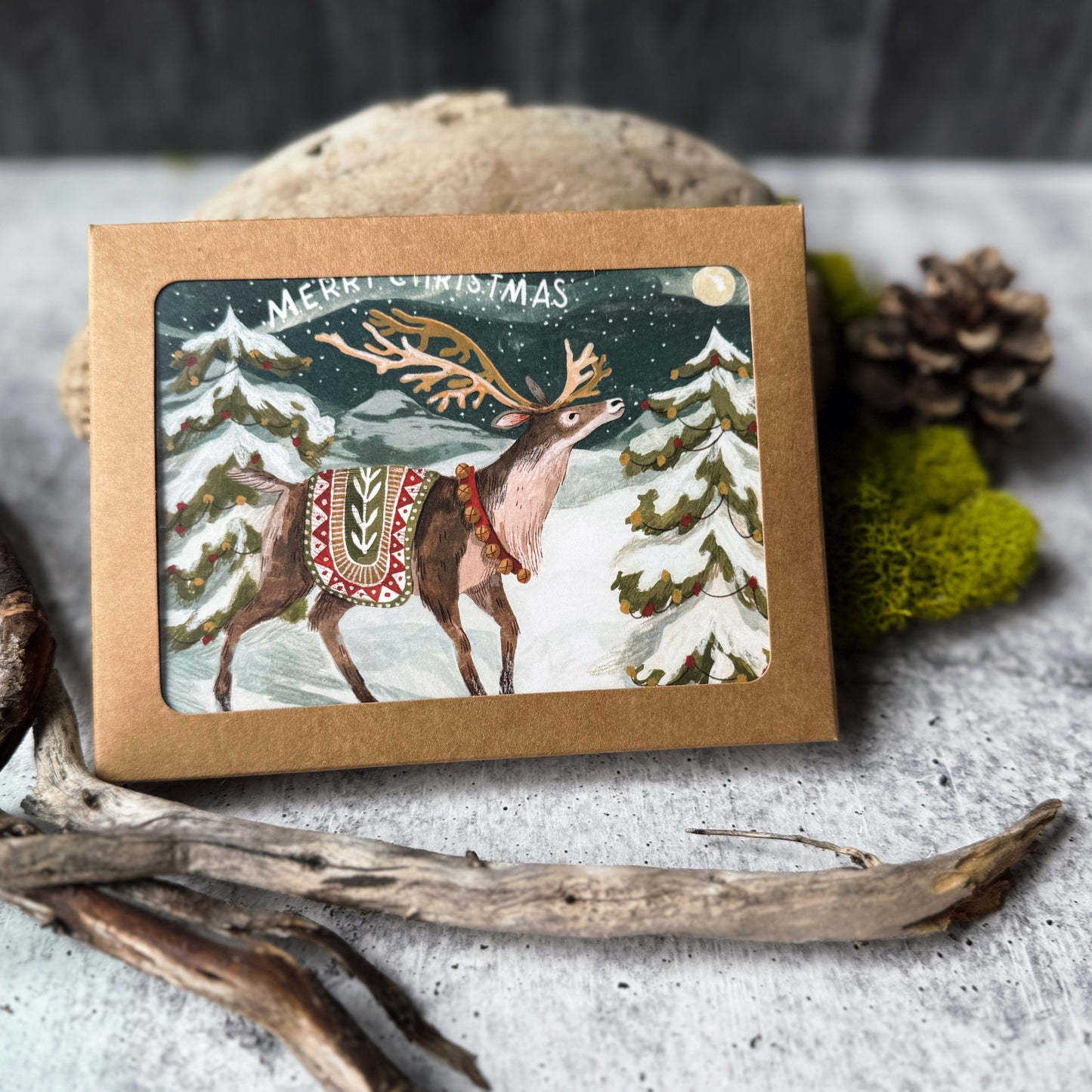 Reindeer Christmas Holiday Cards (Boxed Card Set