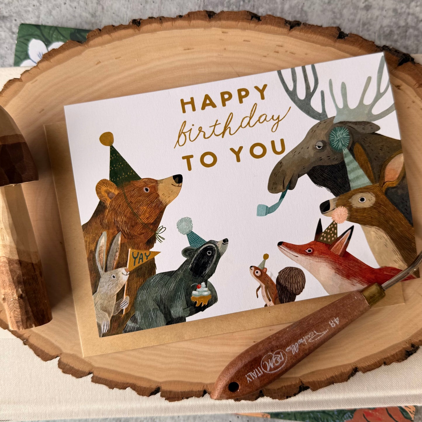 Party in the Woods Birthday Card