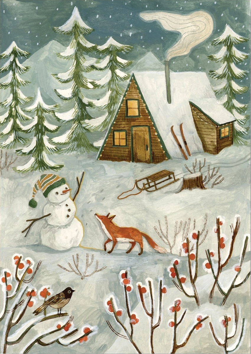 Christmas Cabin Print