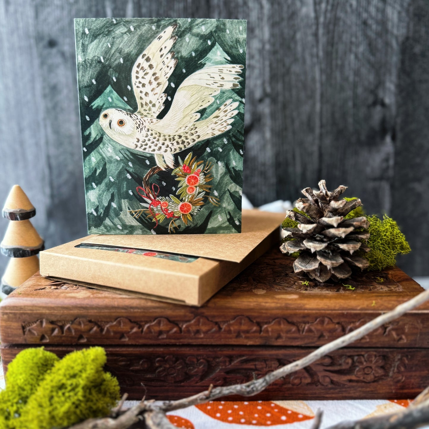 Festive Owl Cards (Boxed Card Set)