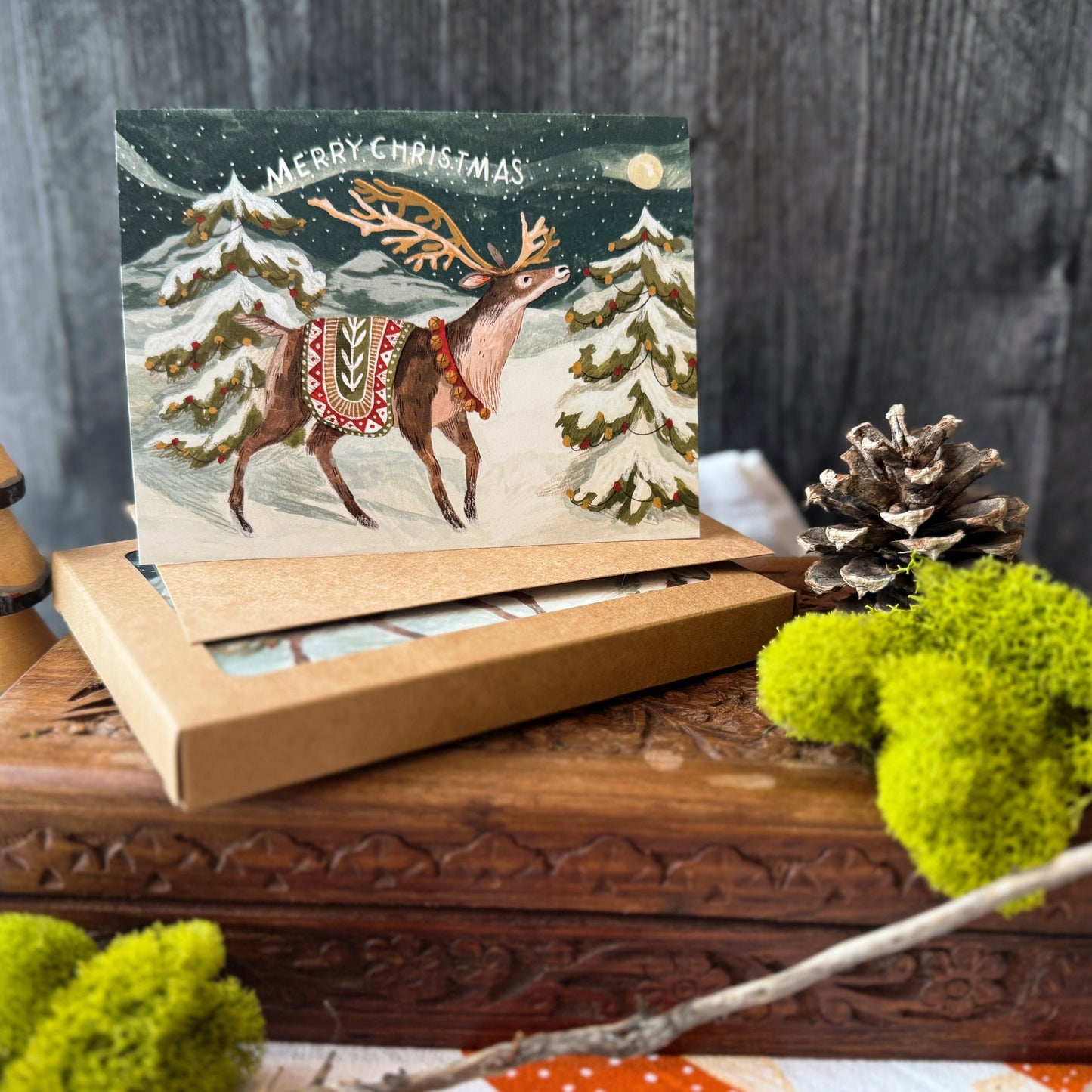 Reindeer Christmas Holiday Cards (Boxed Card Set