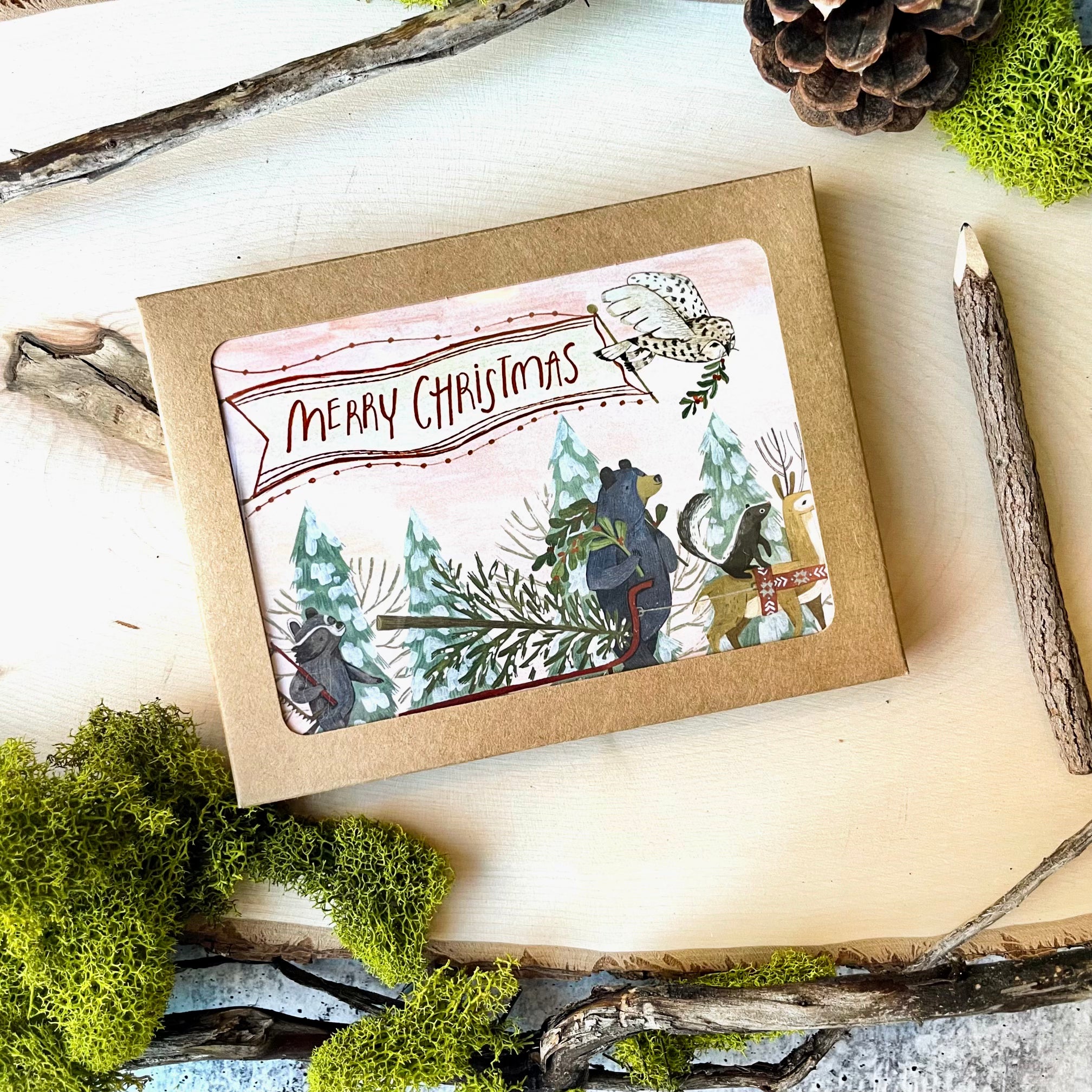 Tree Cutting Christmas Cards (Boxed Card Set)