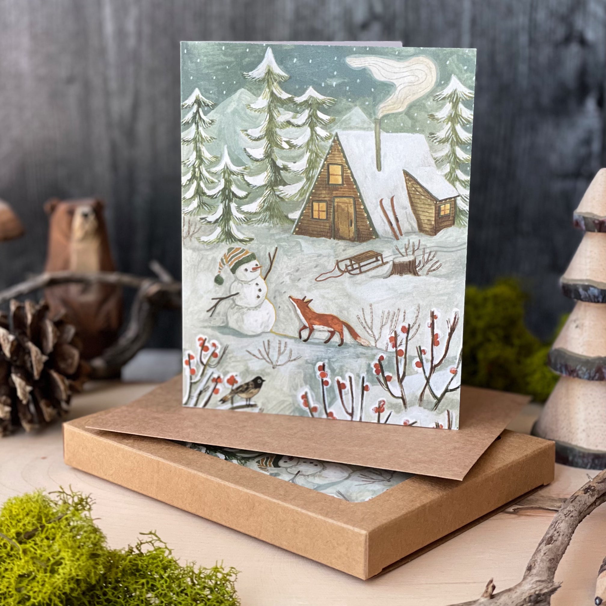 Christmas Cabin Cards (Boxed Card Set)