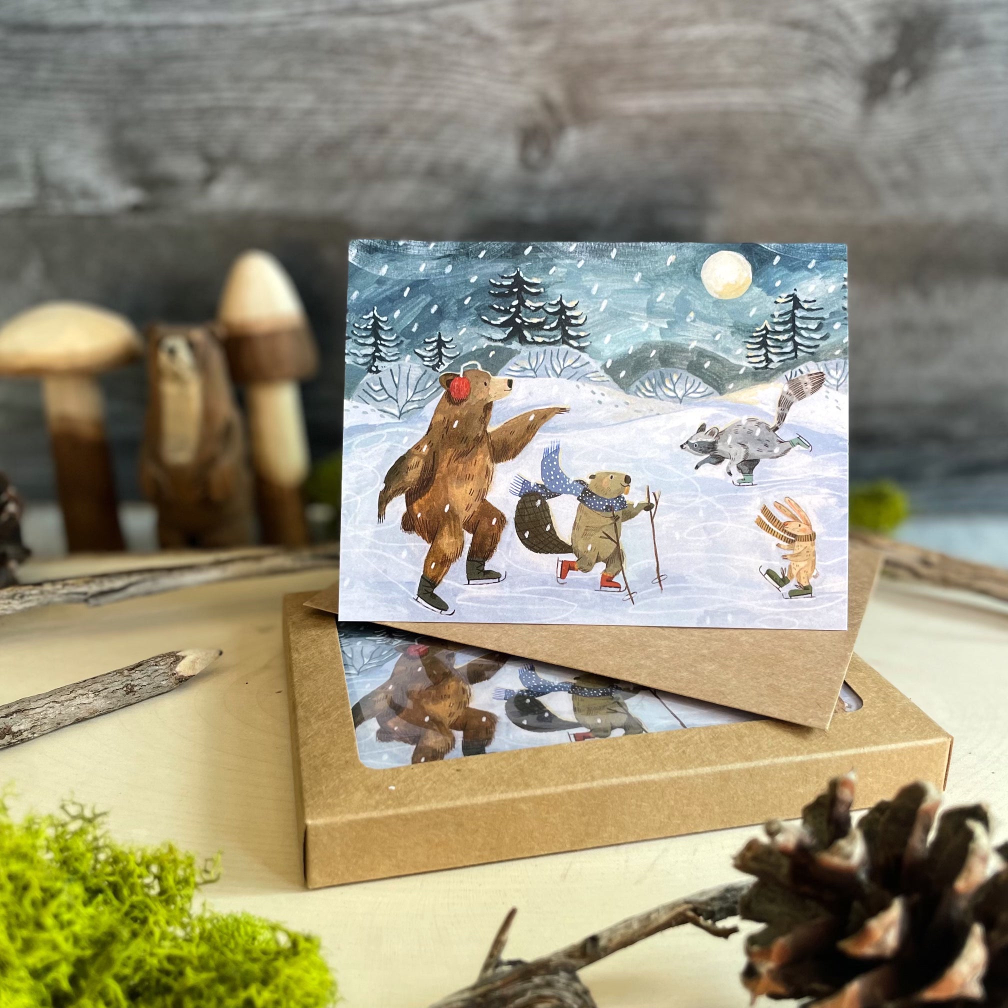 Winter Ice Skating Cards (Boxed Card Set)