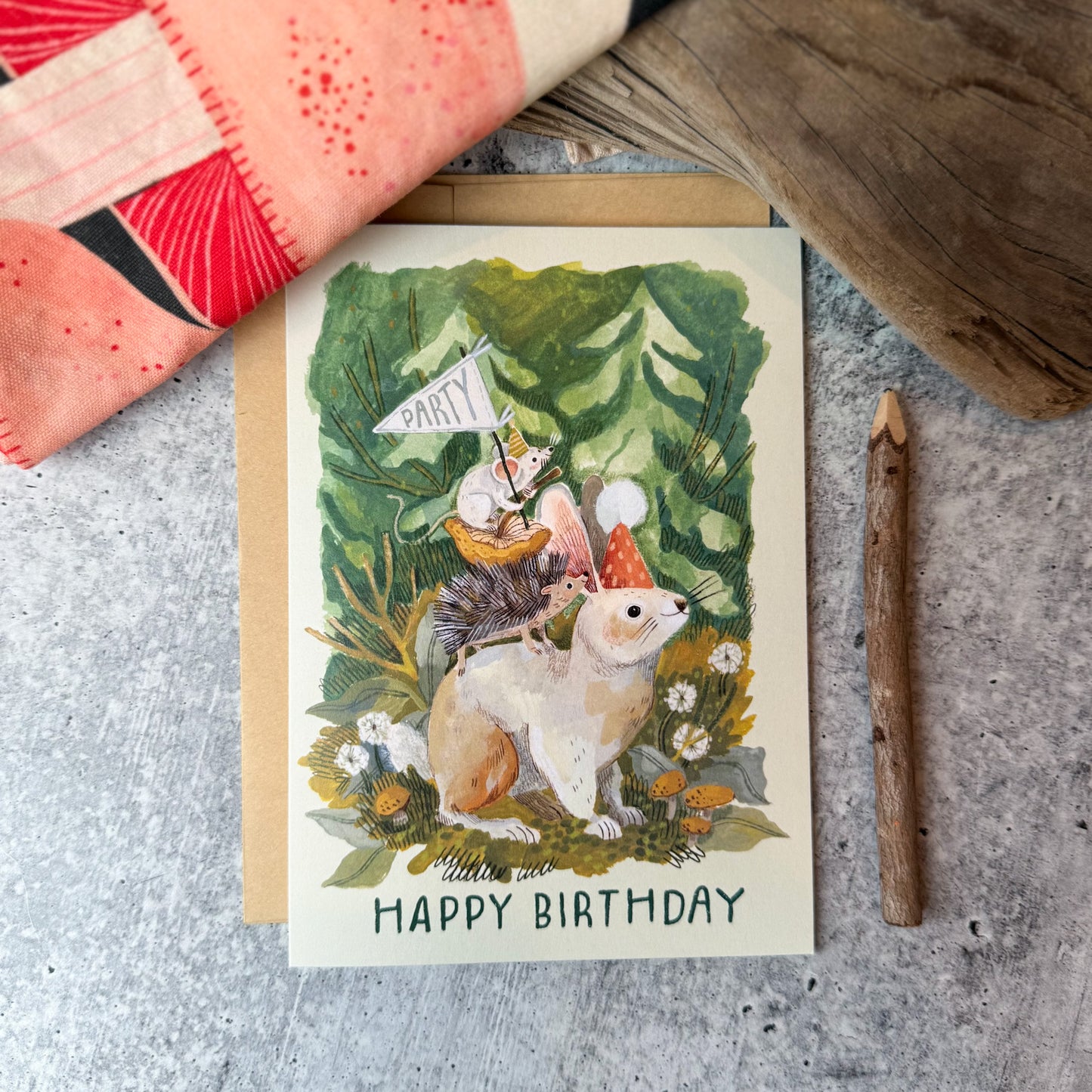 Rabbit Celebration Birthday Card