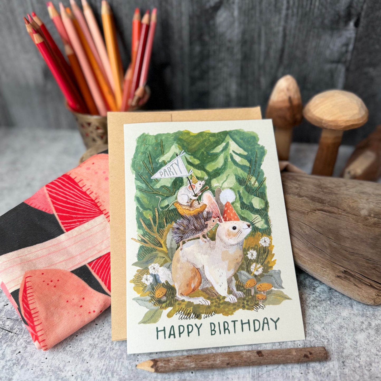 Rabbit Celebration Birthday Card