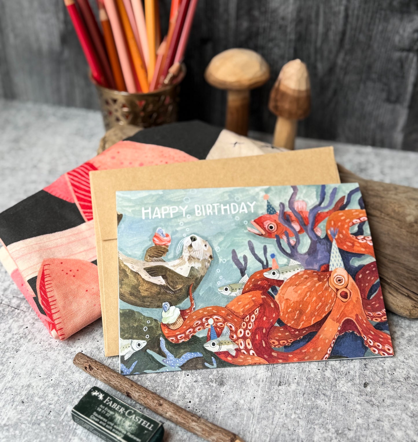 Octopus Birthday Card