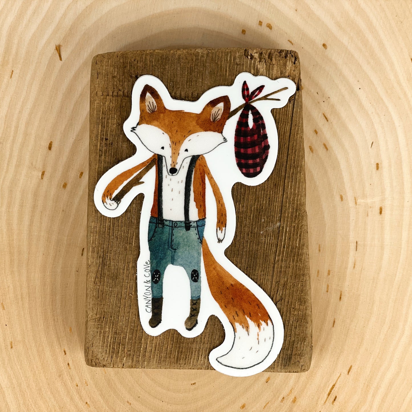 Lumberjack Fox Sticker