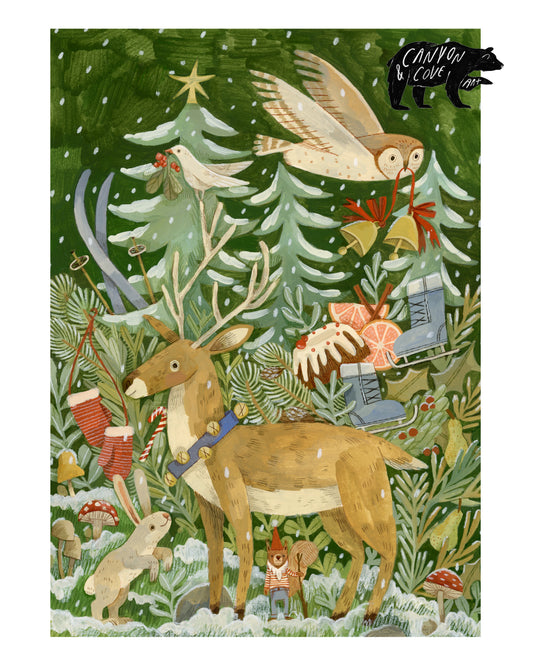 Woodland Christmas Print