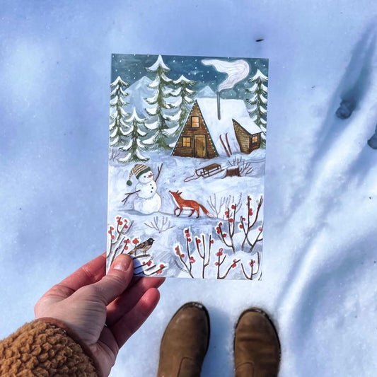 Christmas Cabin Card