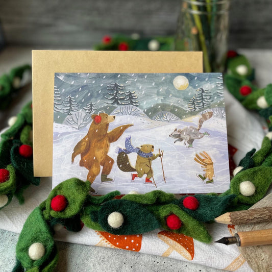 Winter Ice Skating Christmas Card