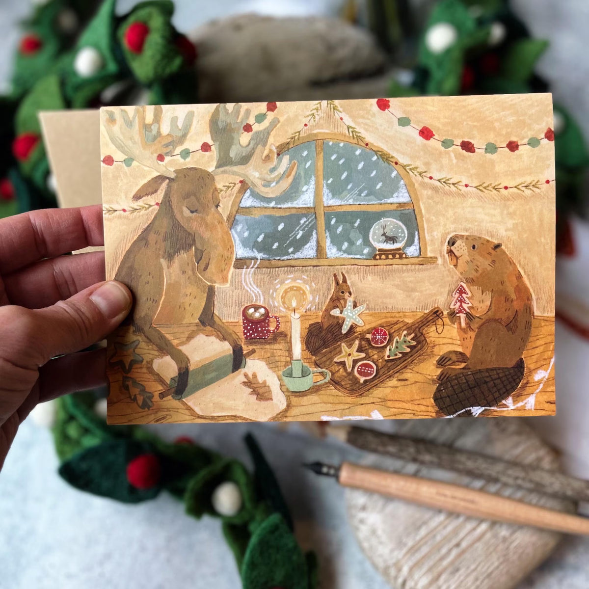 Baking Moose Christmas Card