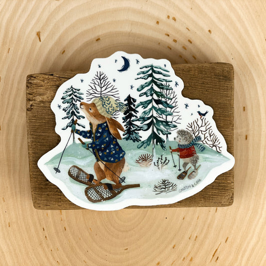 Alpine Snowshoeing Sticker