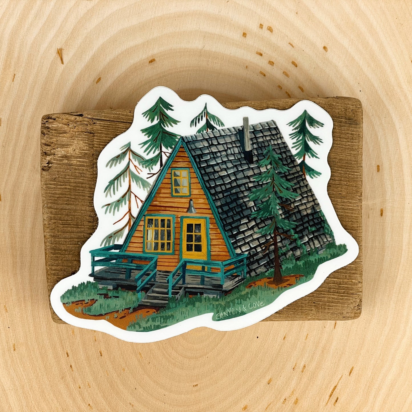 A-Frame Cabin Sticker