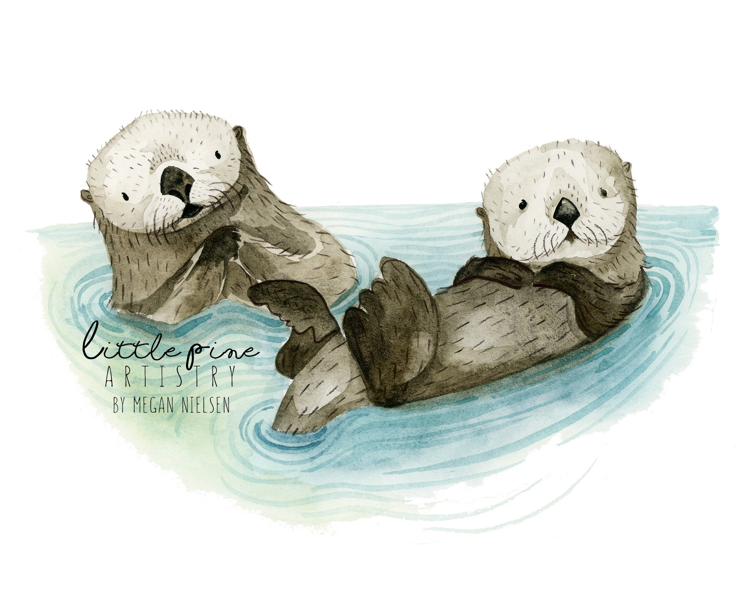 Sea Otters Print