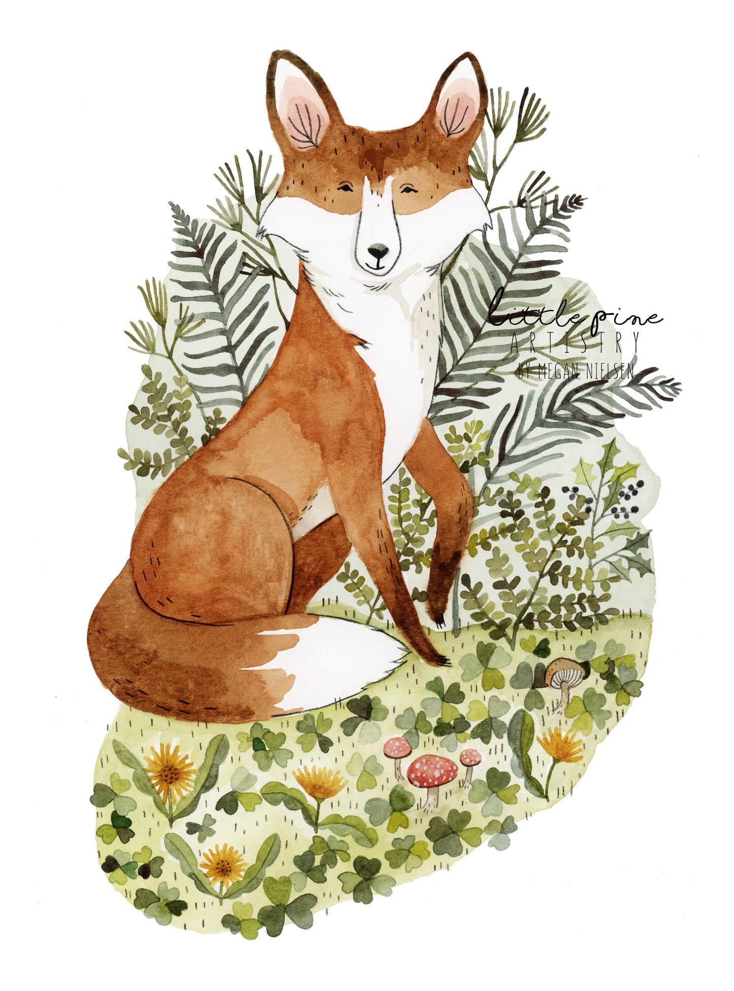 Fox & Clover Print