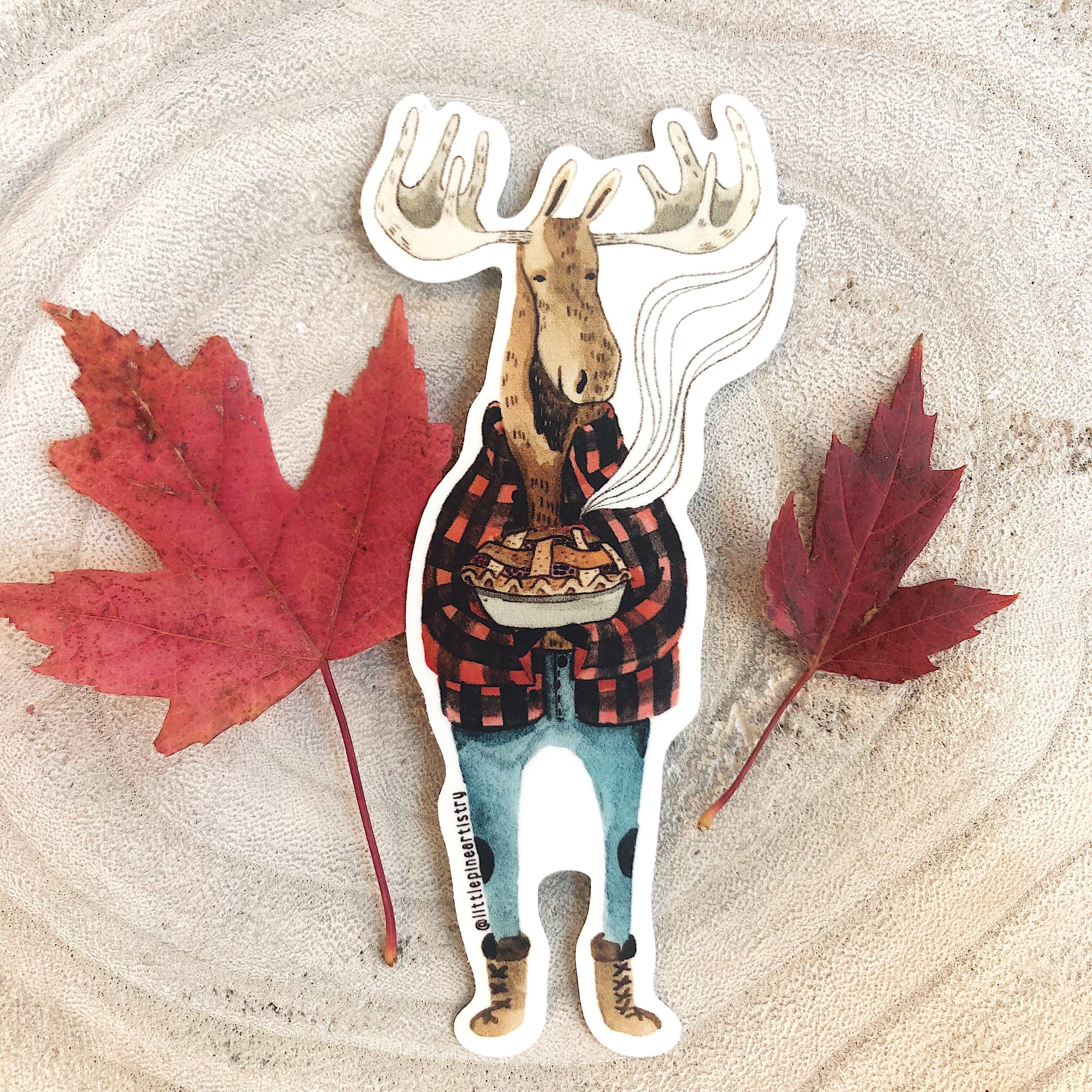 Autumn Moose Sticker