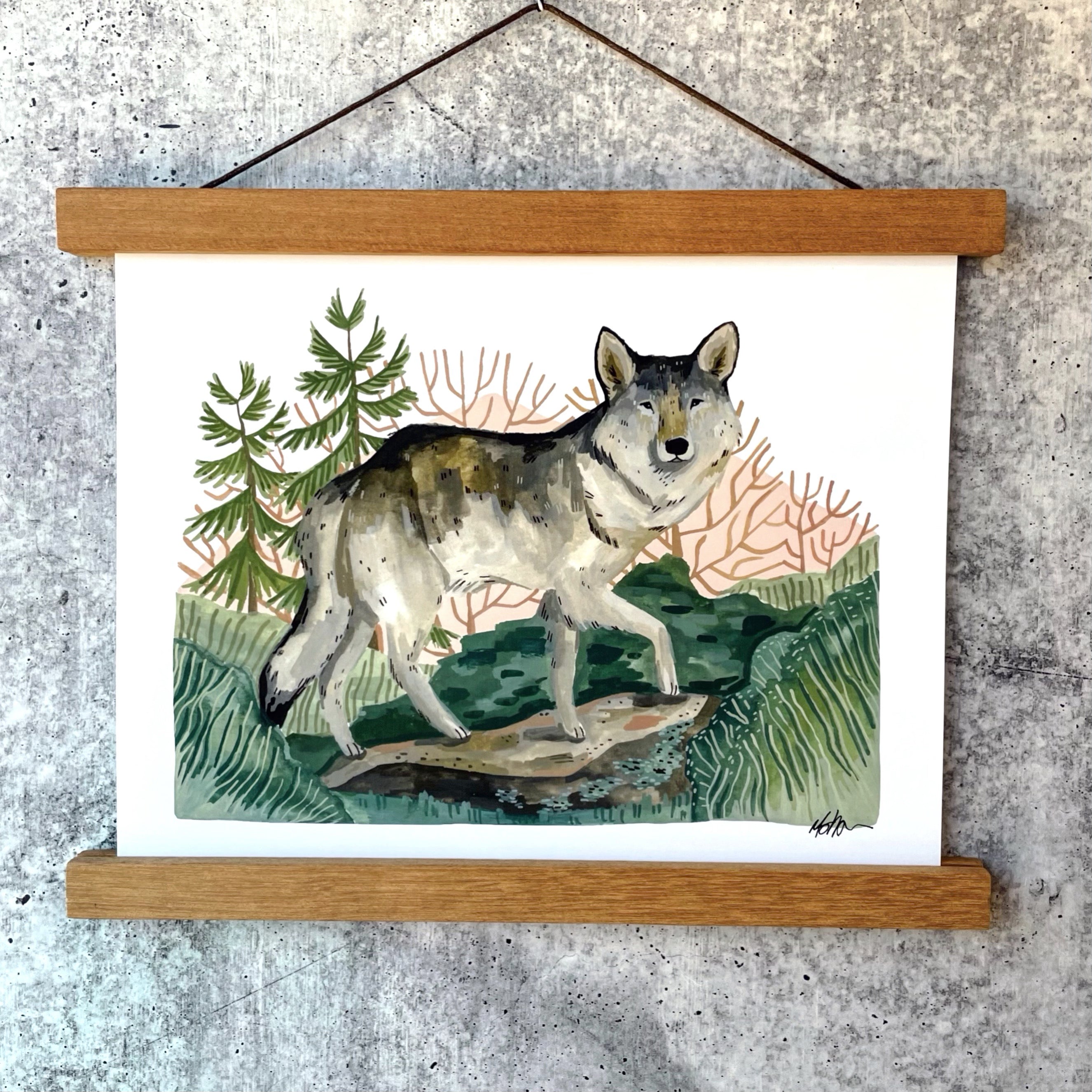 Grey Wolf Print