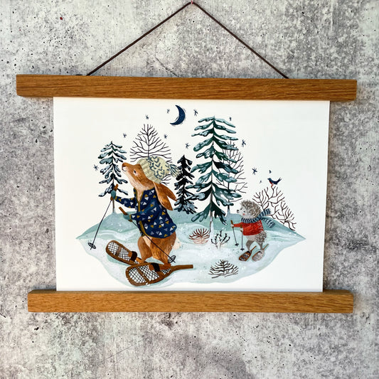 Alpine Snowshoeing Print