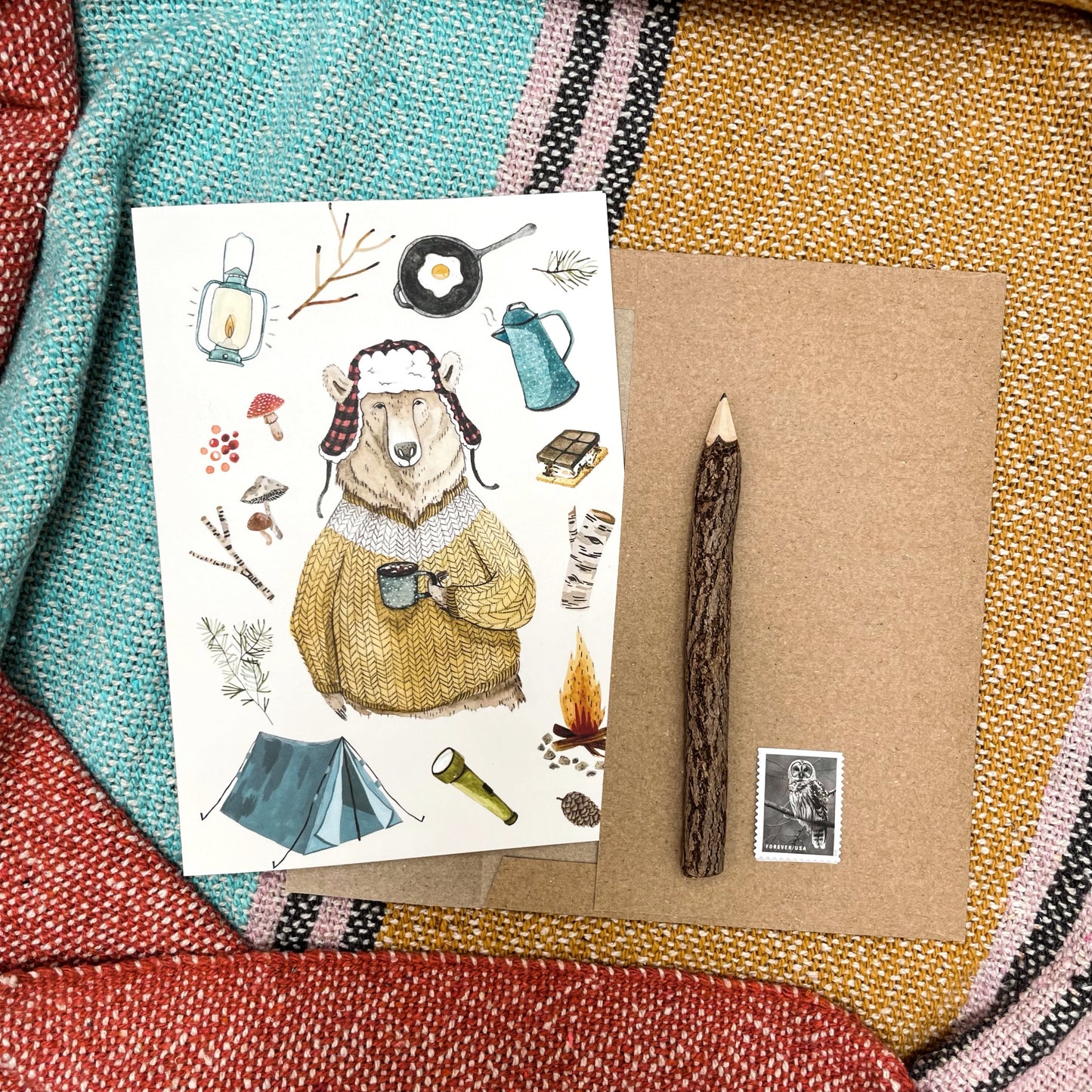 Camping Bear Card