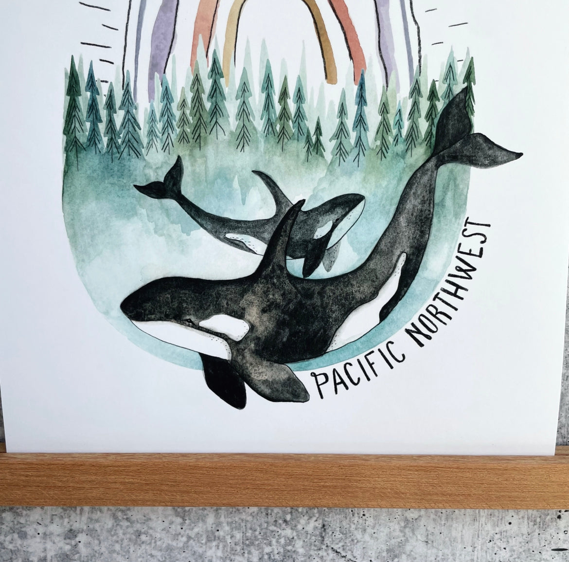 PNW Orcas Print (w/words)