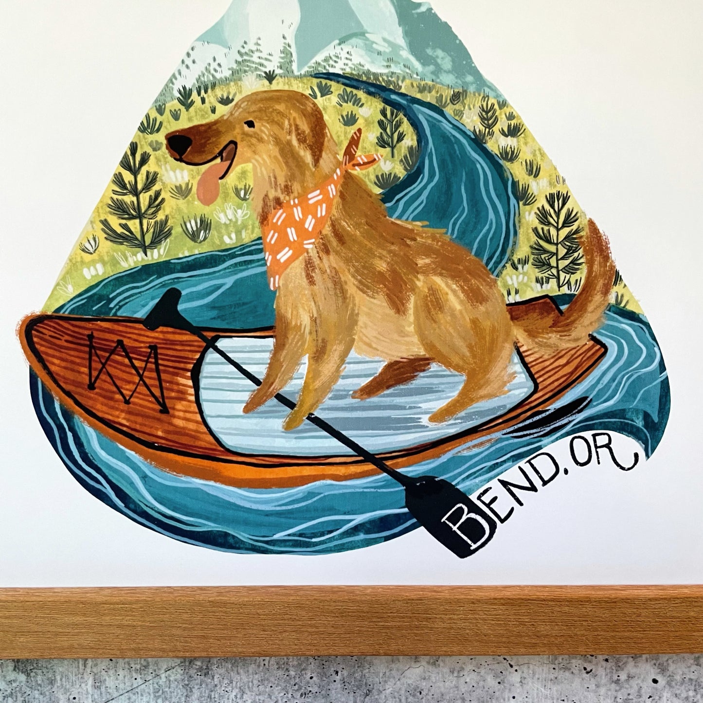 Paddle Board Pup Bend Print