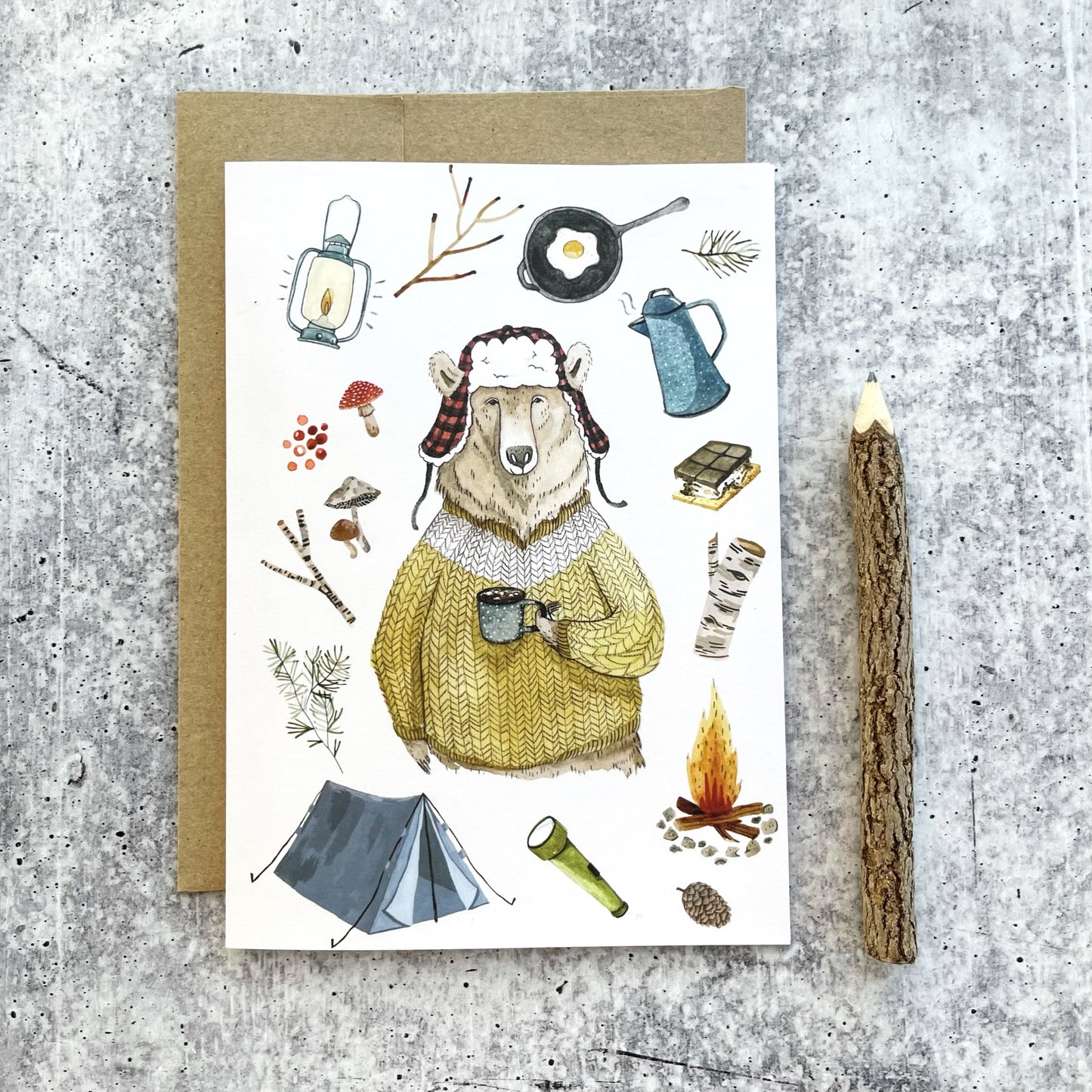 Camping Bear Card