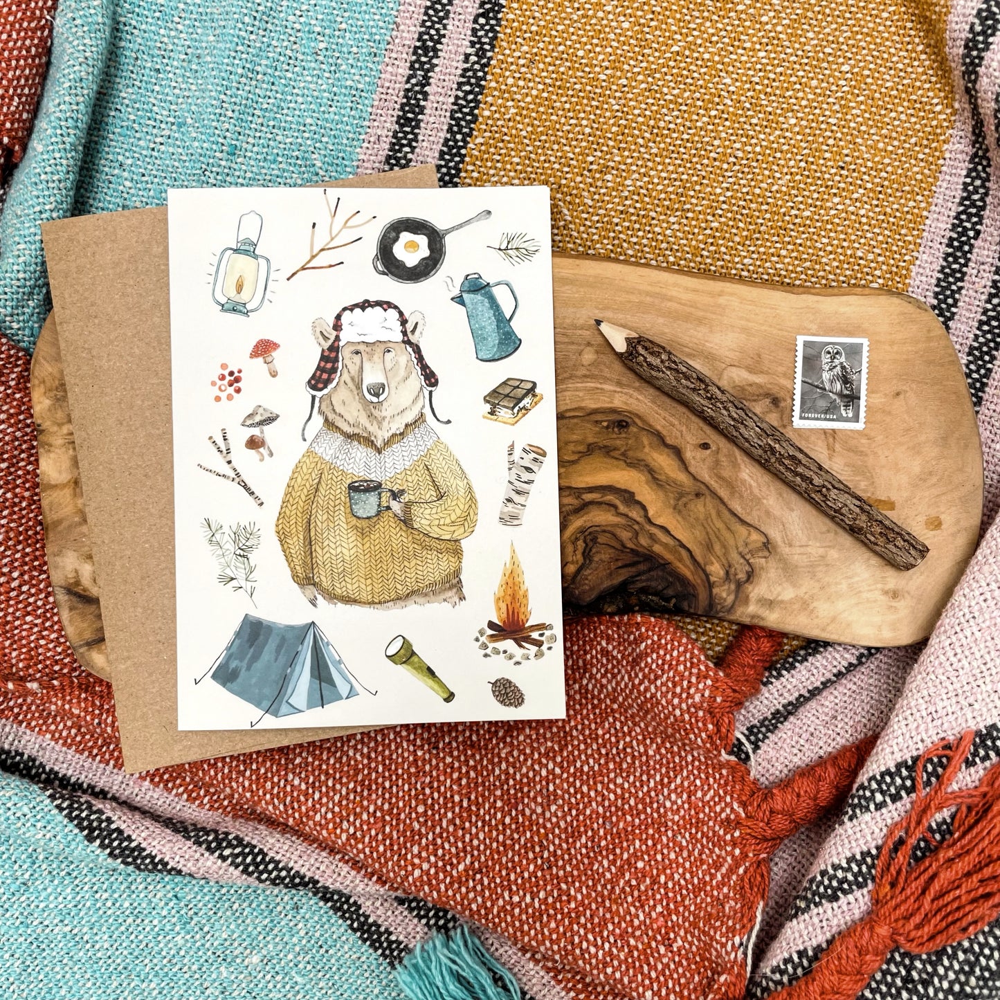 Camping Bear Card