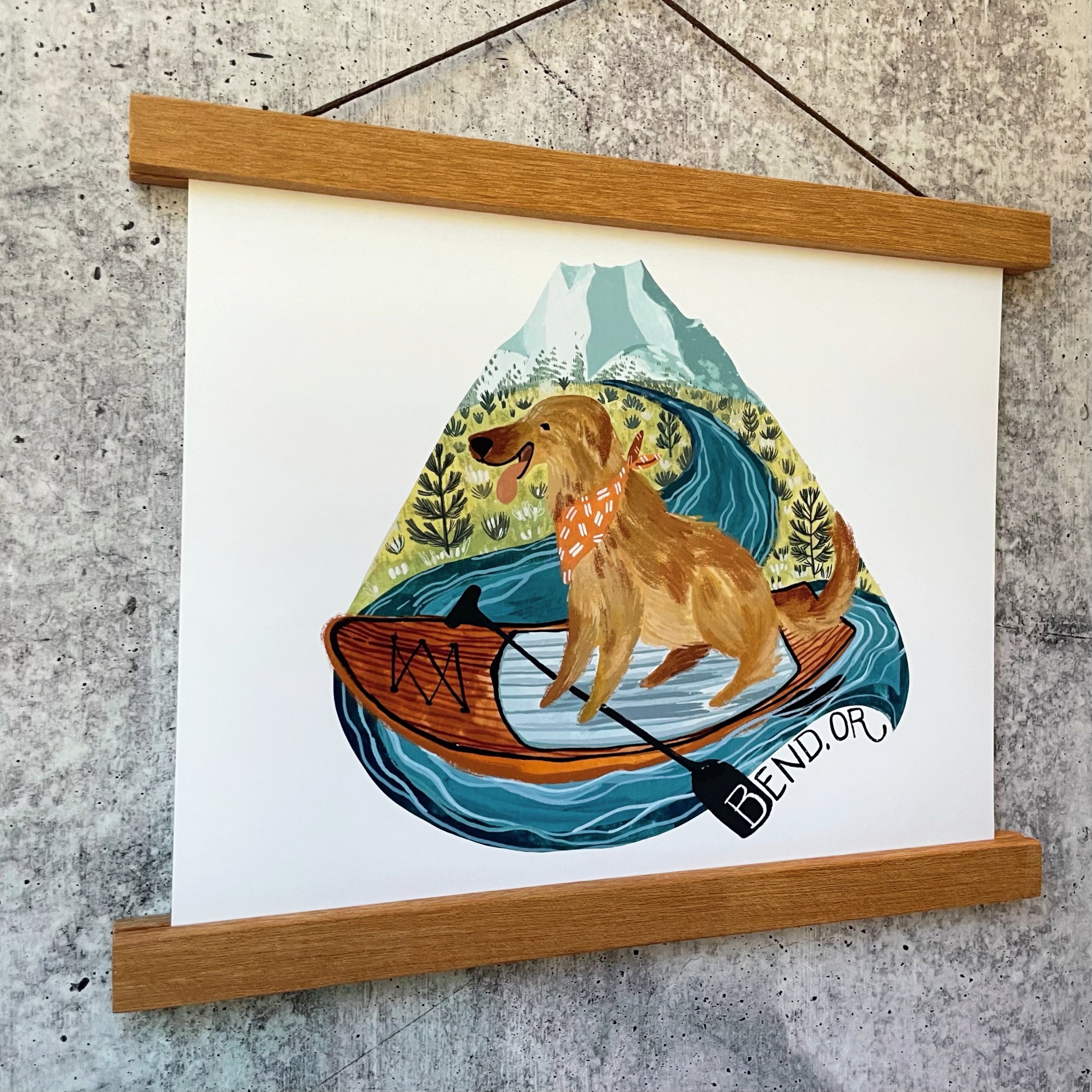 Paddle Board Pup Bend Print