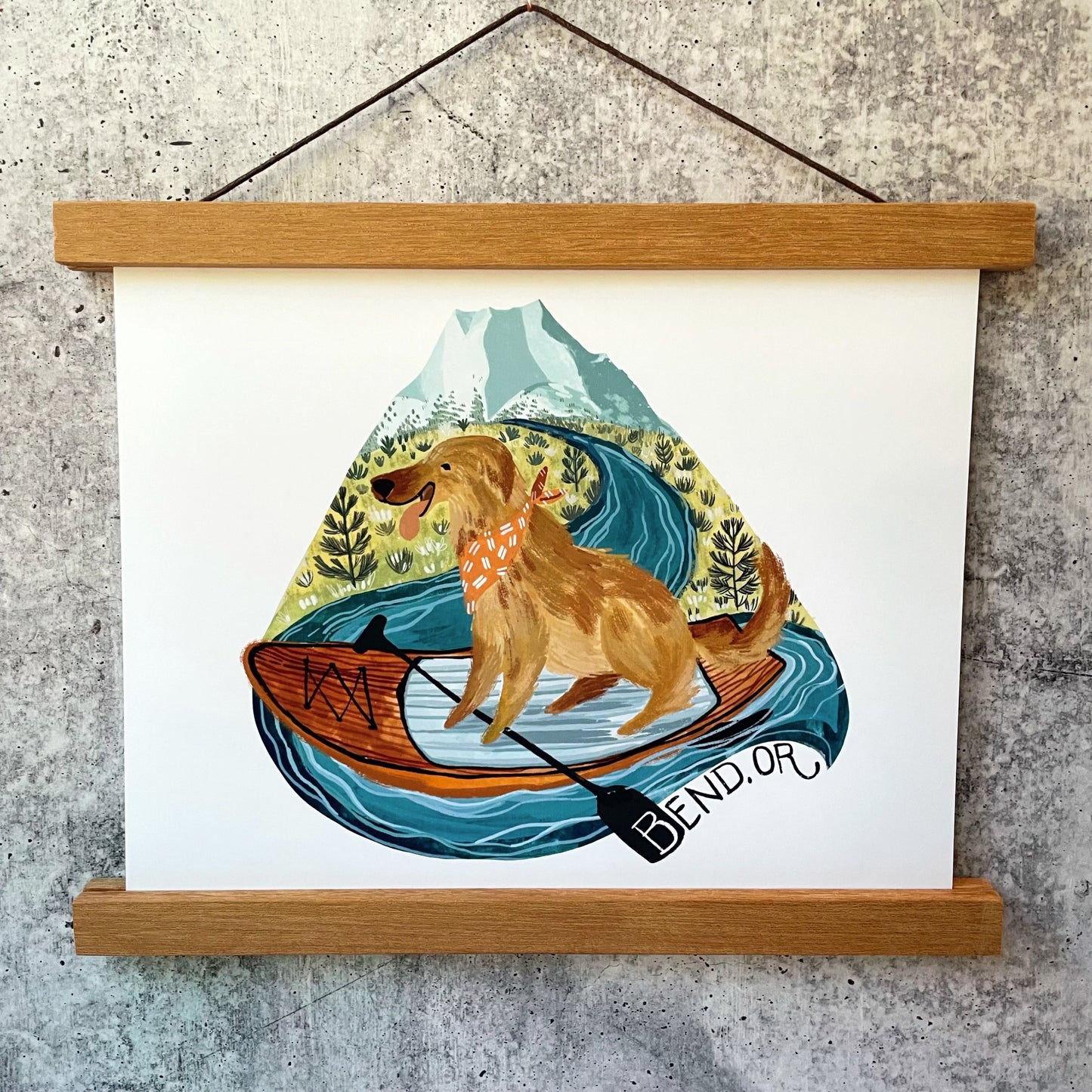 Paddle Board Pup Bend Print