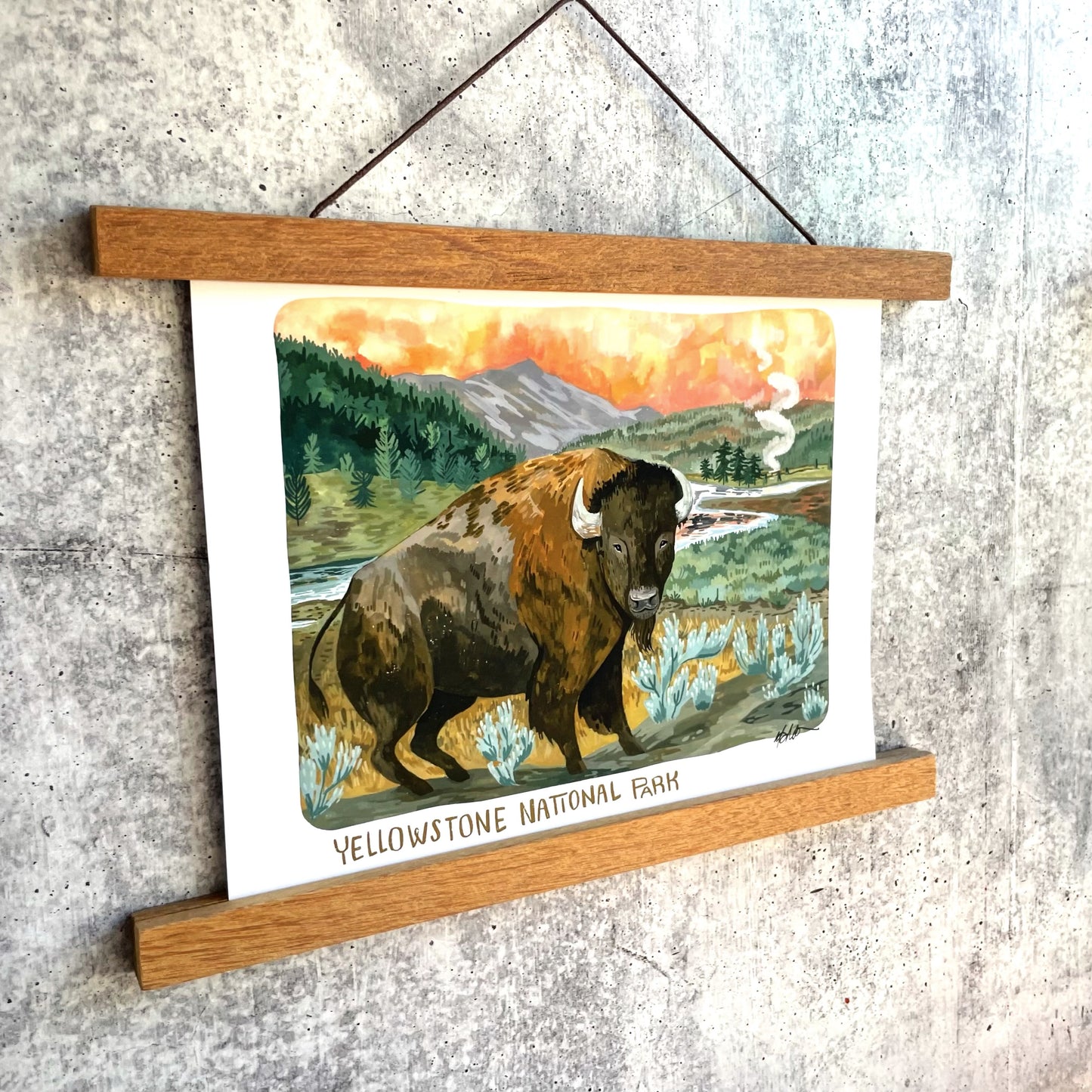 Yellowstone Bison Print (w/words)