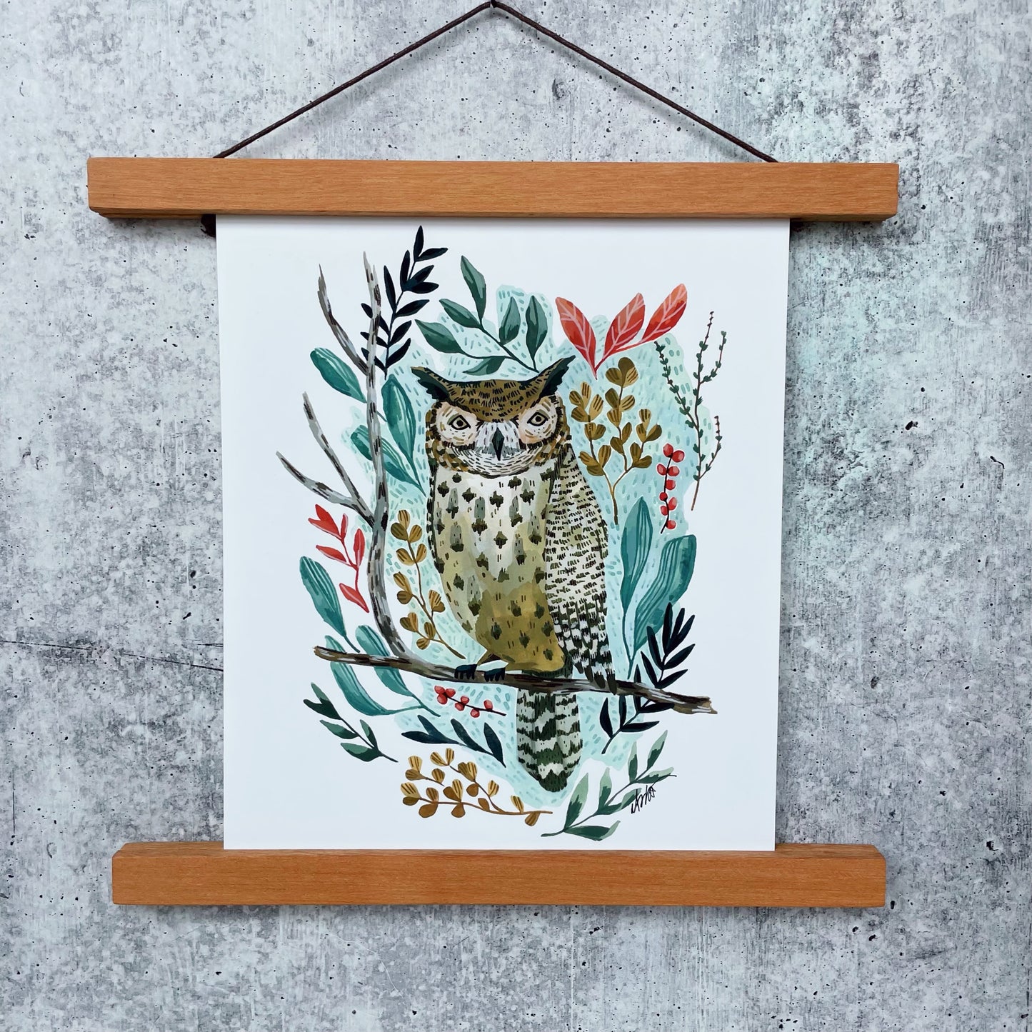 Flora Owl Print