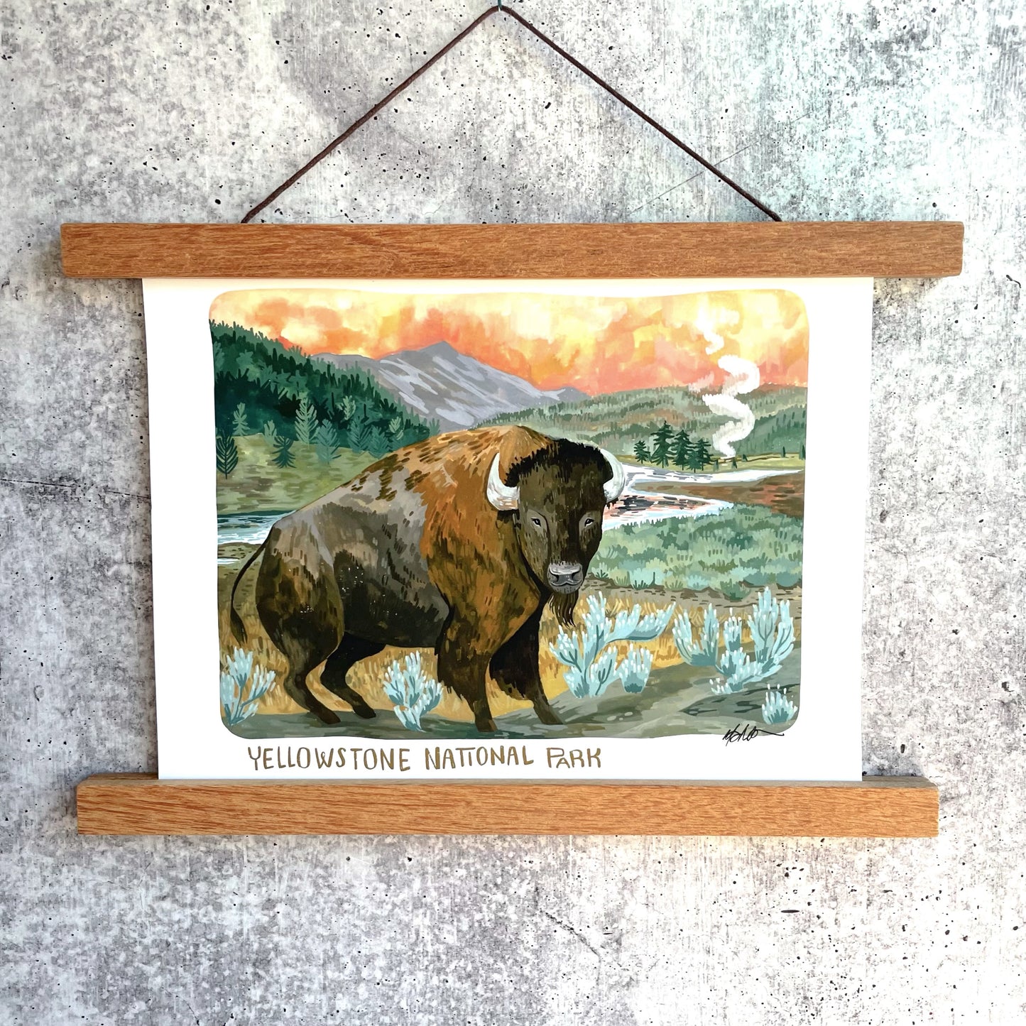 Yellowstone Bison Print (w/words)