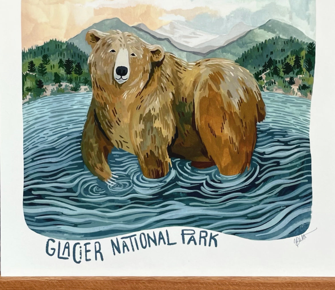 Glacier Grizzly Print (w/words)