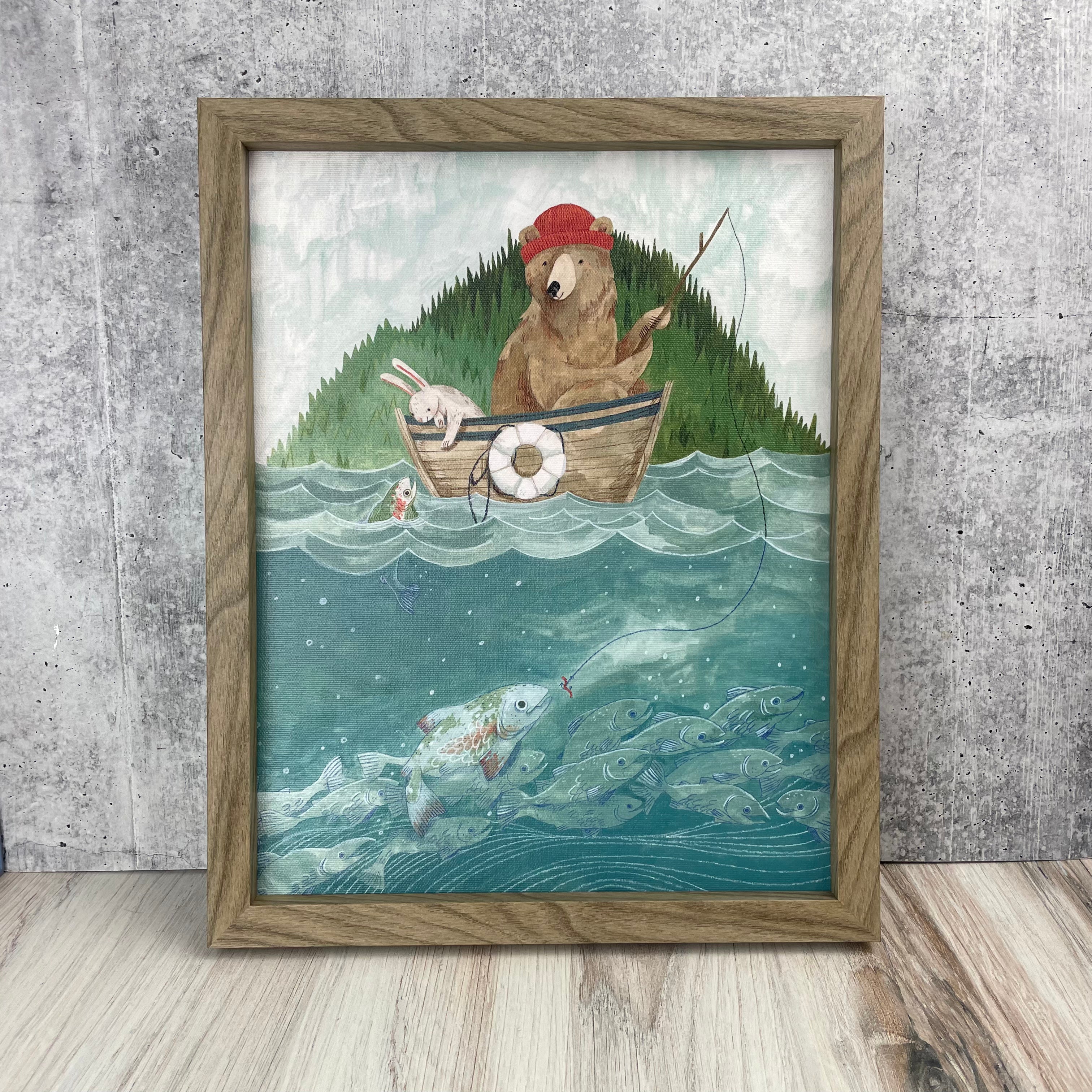 Fishing Day Framed Canvas Print