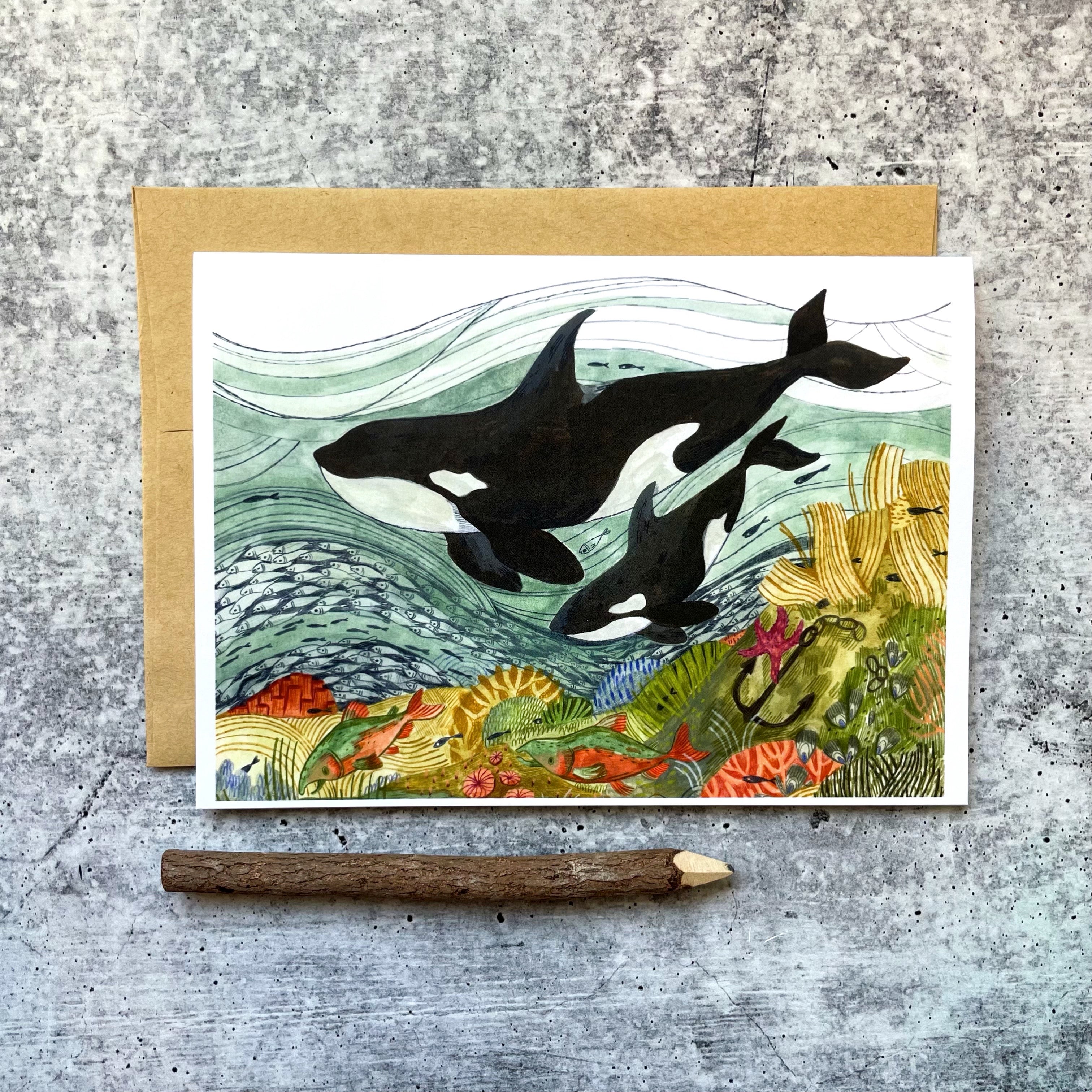 Ocean Orcas Card
